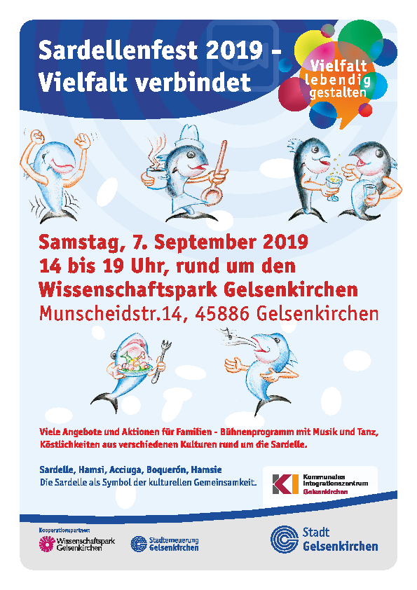 Flyer: Programm und Infos zum Sardellenfest 2019.